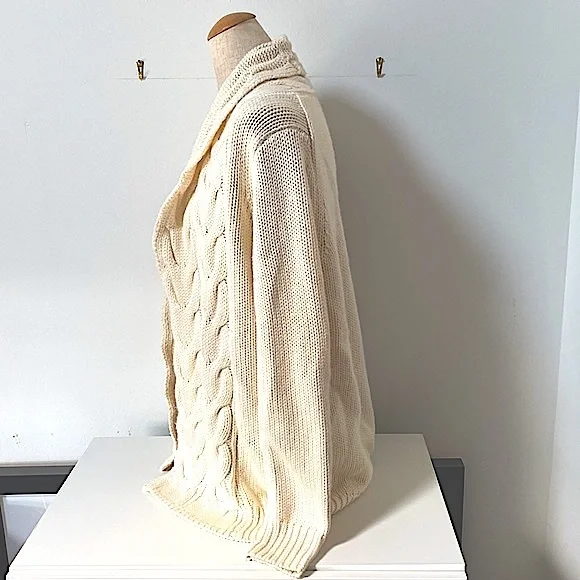 Banana Republic Cable Shawl Collared Sweater - Picture 2 of 7